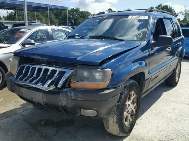 1J4G248S8YC376083 - 2000 JEEP GRAND CHER BLUE photo 2