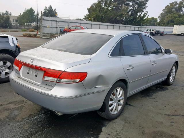 KMHFC46F77A179948 - 2007 HYUNDAI AZERA SE SILVER photo 4