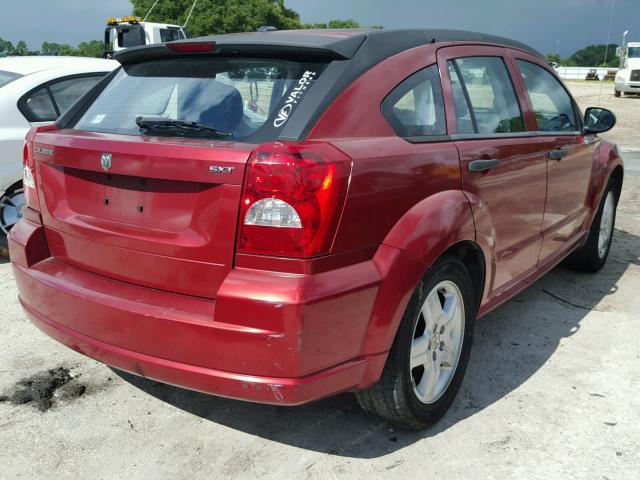 1B3HB48B48D587531 - 2008 DODGE CALIBER SX BURGUNDY photo 4