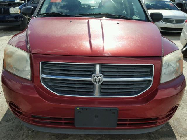 1B3HB48B48D587531 - 2008 DODGE CALIBER SX BURGUNDY photo 9