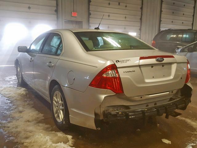 3FAHP0GA8CR231560 - 2012 FORD FUSION S SILVER photo 3