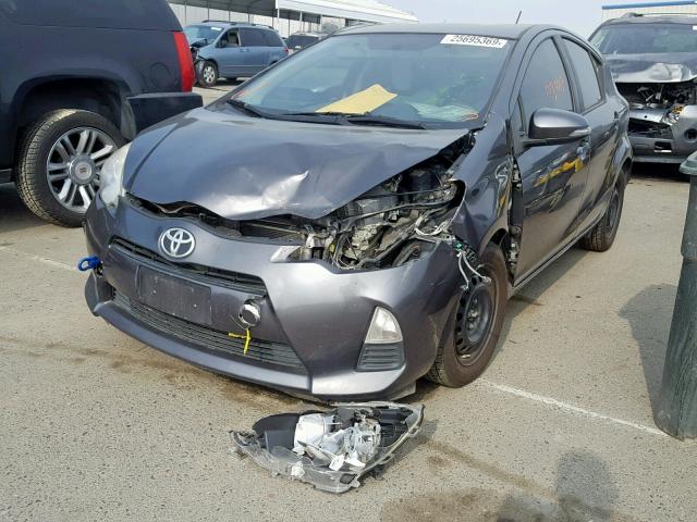 JTDKDTB3XC1017649 - 2012 TOYOTA PRIUS C CHARCOAL photo 2