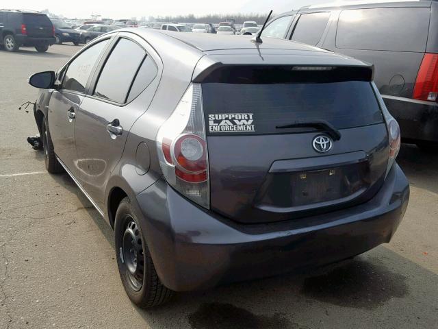 JTDKDTB3XC1017649 - 2012 TOYOTA PRIUS C CHARCOAL photo 3