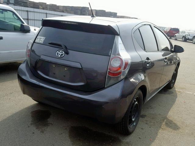 JTDKDTB3XC1017649 - 2012 TOYOTA PRIUS C CHARCOAL photo 4