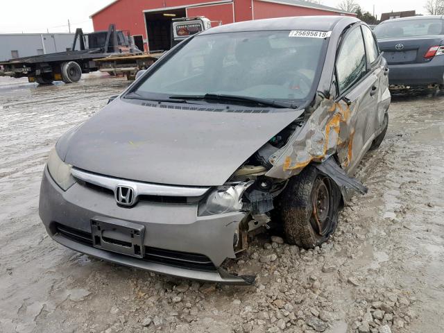 2HGFA16366H035257 - 2006 HONDA CIVIC DX V GRAY photo 2