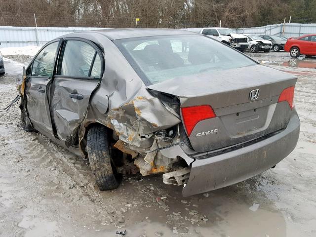 2HGFA16366H035257 - 2006 HONDA CIVIC DX V GRAY photo 3