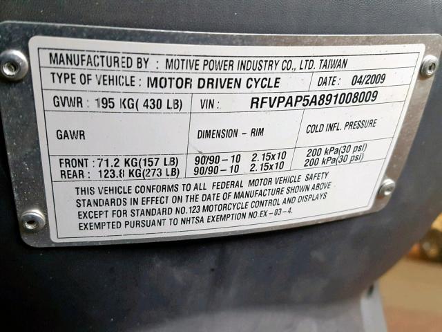 RFVPAP5A891008009 - 2009 GENUINE SCOOTER CO. BUDDY 50 BLACK photo 10