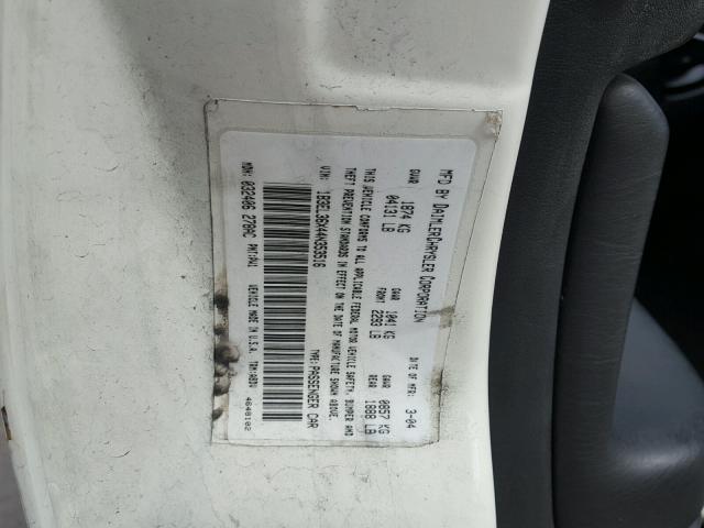 1B3EL36X44N353516 - 2004 DODGE STRATUS SE WHITE photo 10