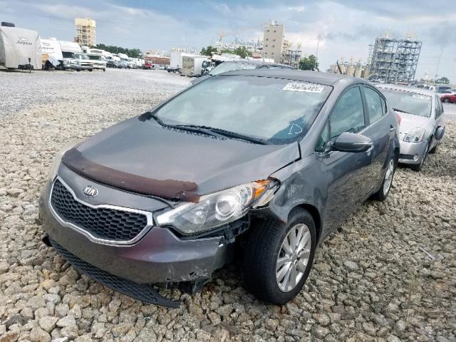 KNAFX4A83E5054899 - 2014 KIA FORTE EX GRAY photo 2