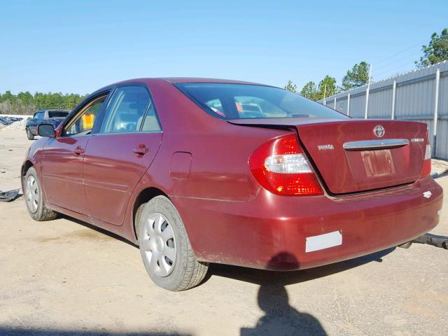 4T1BE32K92U014562 - 2002 TOYOTA CAMRY LE ბურგუნდია ფოტო 3