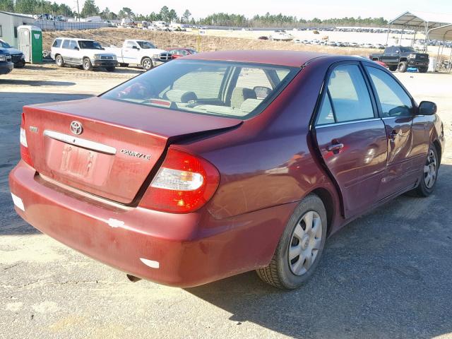 4T1BE32K92U014562 - 2002 TOYOTA CAMRY LE ბურგუნდია ფოტო 4
