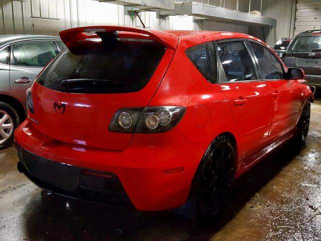 JM1BK34L881854409 - 2008 MAZDA SPEED 3 RED photo 4