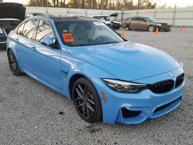 WBS8M9C54J5J78557 - 2018 BMW M3 BLUE photo 1