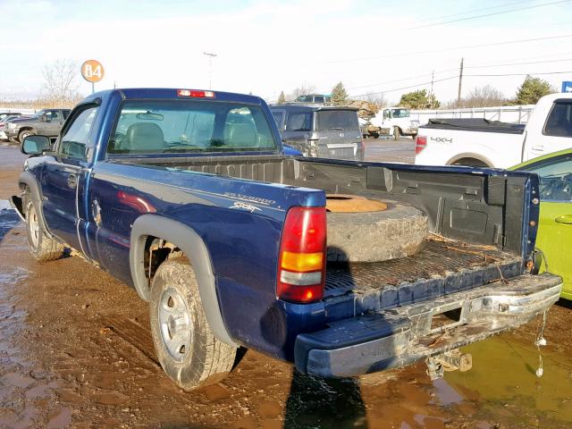 1GCEC14WX2Z294913 - 2002 CHEVROLET SILVERADO BLUE photo 3