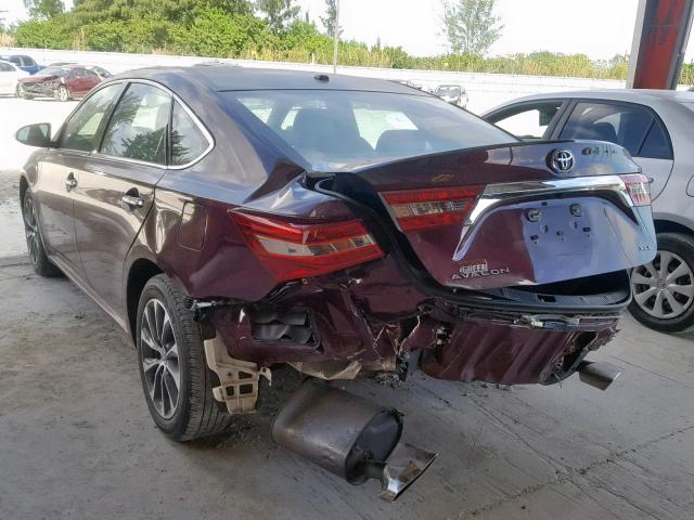 4T1BK1EB1GU234892 - 2016 TOYOTA AVALON XLE MAROON photo 3