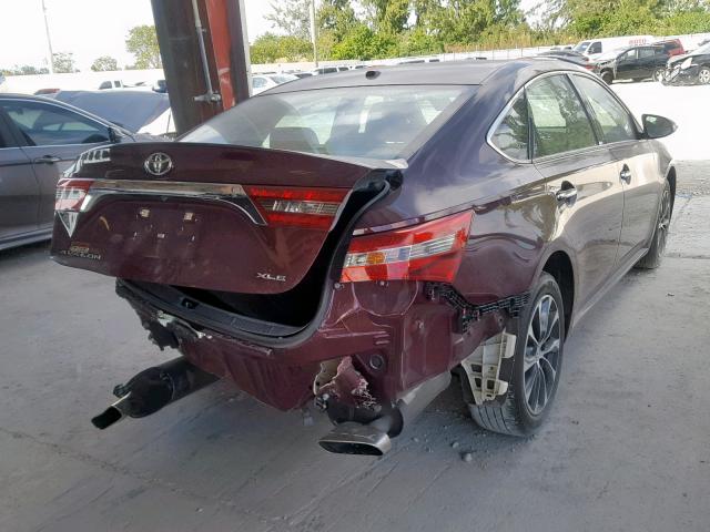 4T1BK1EB1GU234892 - 2016 TOYOTA AVALON XLE MAROON photo 4