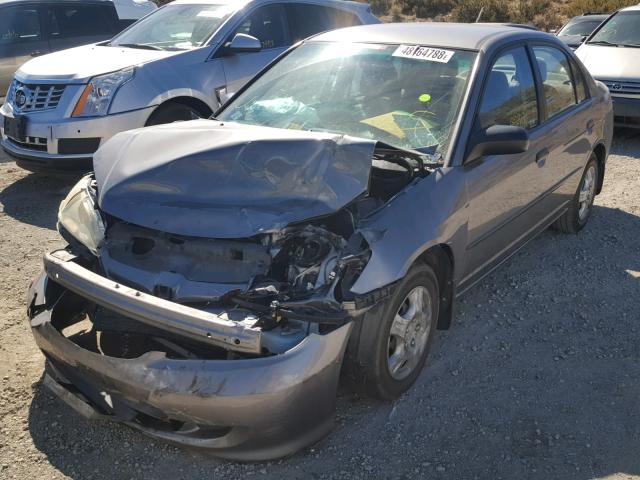 1HGES16345L001506 - 2005 HONDA CIVIC DX V GRAY photo 2