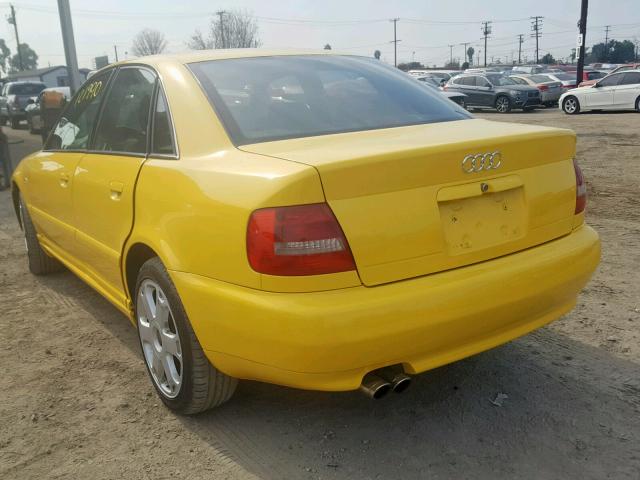 WAURD68D01A065378 - 2001 AUDI S4 2.7 QUA YELLOW photo 3