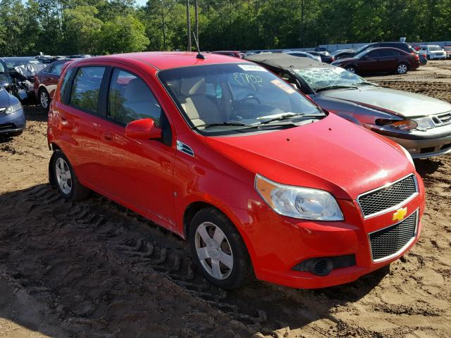 KL1TD66E59B613554 - 2009 CHEVROLET AVEO LS RED photo 1