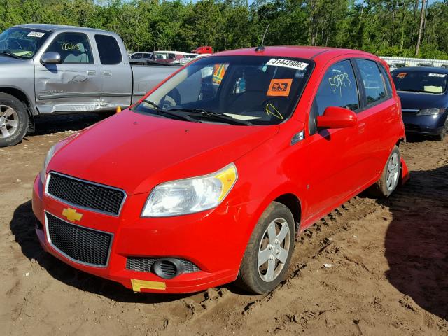 KL1TD66E59B613554 - 2009 CHEVROLET AVEO LS RED photo 2