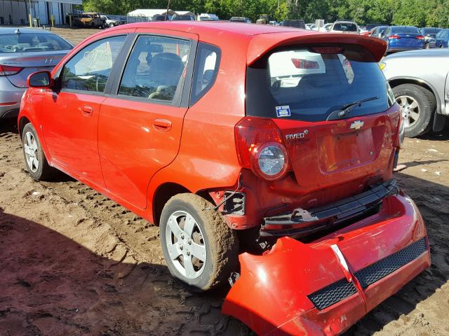 KL1TD66E59B613554 - 2009 CHEVROLET AVEO LS RED photo 3