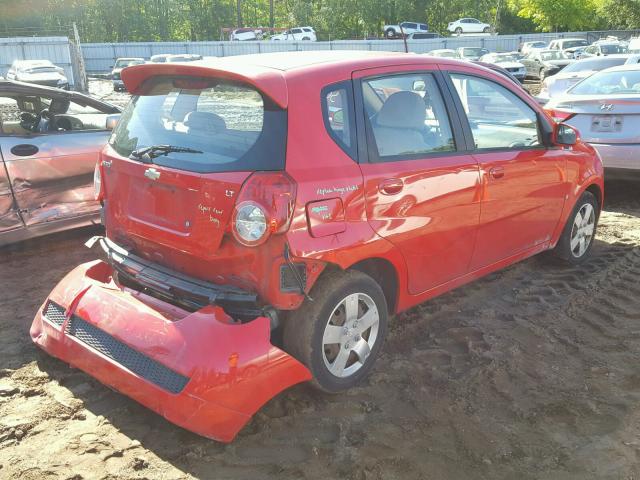 KL1TD66E59B613554 - 2009 CHEVROLET AVEO LS RED photo 4