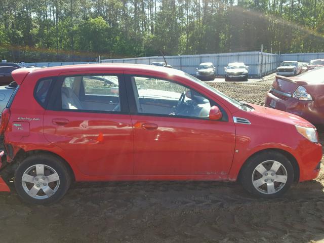 KL1TD66E59B613554 - 2009 CHEVROLET AVEO LS RED photo 9