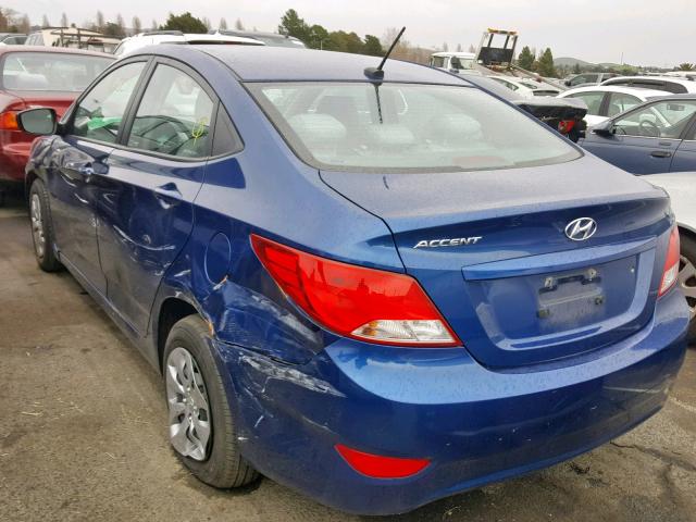 KMHCT4AE2HU180460 - 2017 HYUNDAI ACCENT SE BLUE photo 3