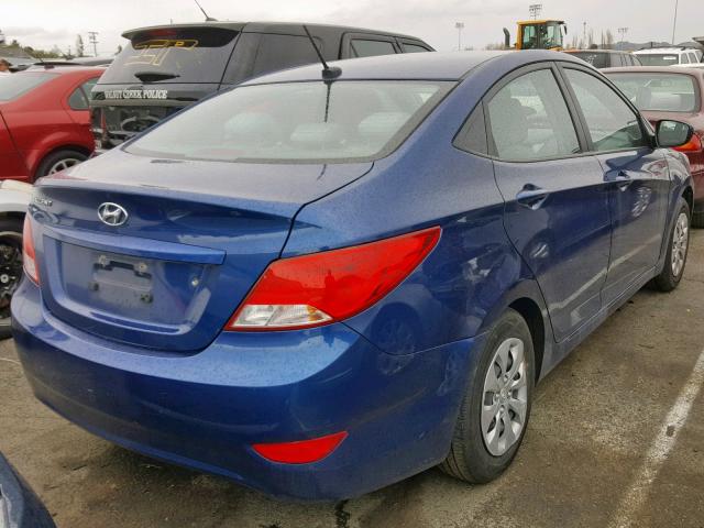 KMHCT4AE2HU180460 - 2017 HYUNDAI ACCENT SE BLUE photo 4