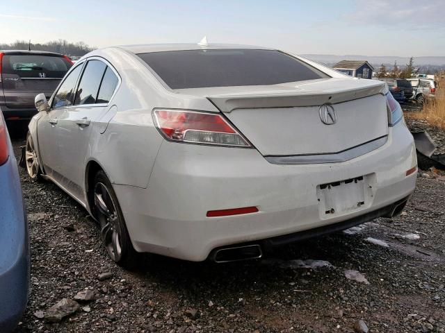 19UUA9F55CA012408 - 2012 ACURA TL WHITE photo 3