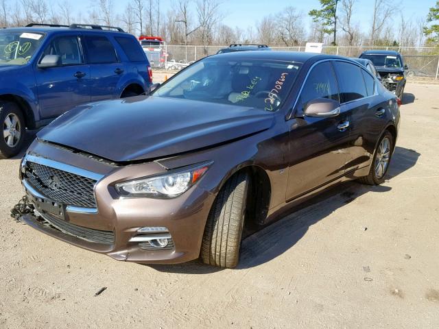 JN1BV7AR7EM697489 - 2014 INFINITI Q50 BASE BROWN photo 2