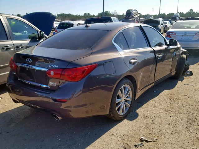 JN1BV7AR7EM697489 - 2014 INFINITI Q50 BASE BROWN photo 4