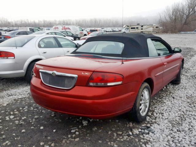 1C3EL55RX2N351252 - 2002 CHRYSLER SEBRING LX RED photo 4