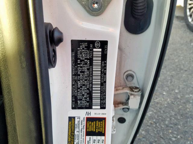 4T1BK1EB8FU149045 - 2015 TOYOTA AVALON XLE WHITE photo 10