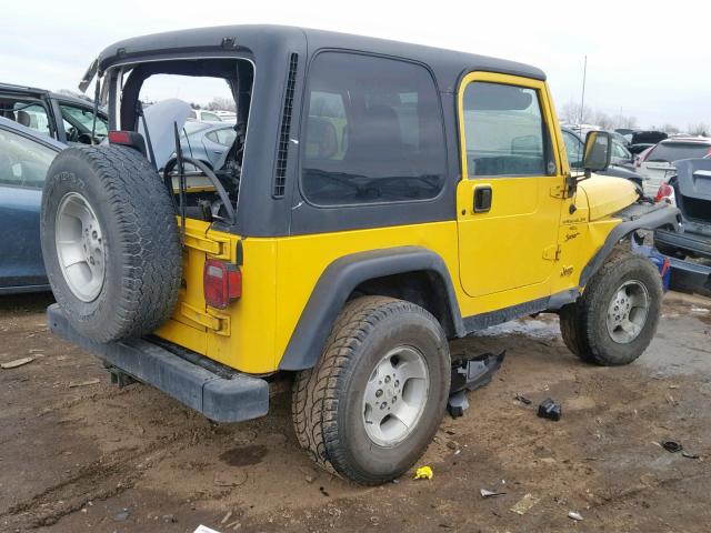 1J4FA49S11P315430 - 2001 JEEP WRANGLER / YELLOW photo 4