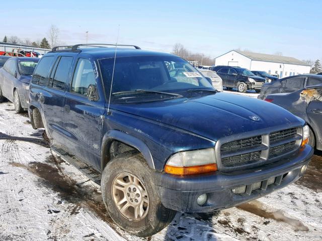 1B4HS38N82F210843 - 2002 DODGE DURANGO SP BLUE photo 1