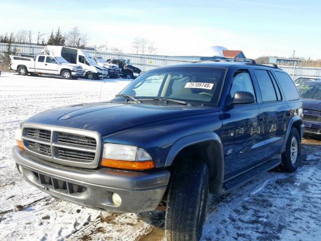 1B4HS38N82F210843 - 2002 DODGE DURANGO SP BLUE photo 2