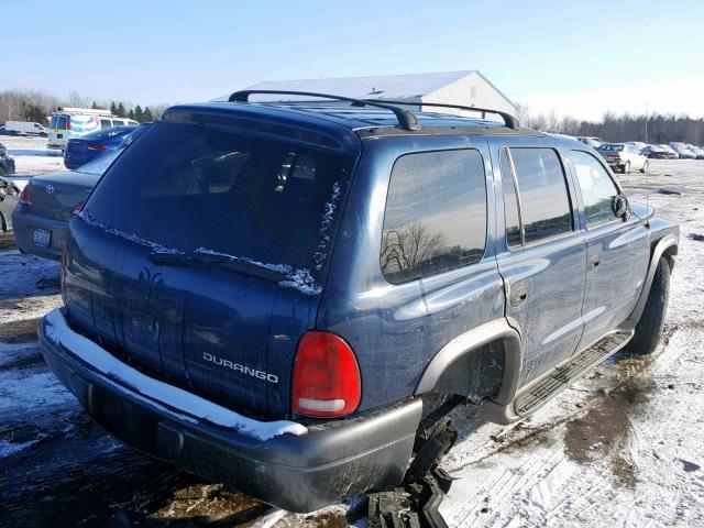 1B4HS38N82F210843 - 2002 DODGE DURANGO SP BLUE photo 4