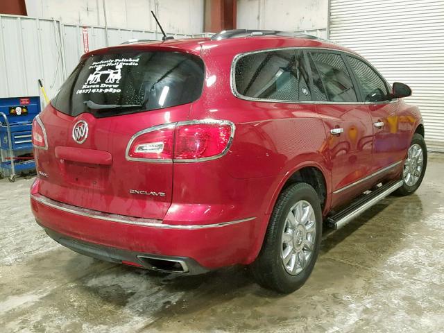 5GAKRDKD3DJ253238 - 2013 BUICK ENCLAVE RED photo 4