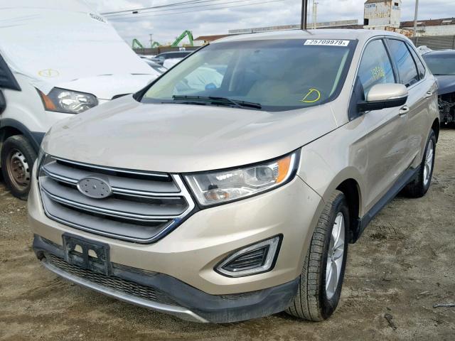 2FMPK4J82HBC31945 - 2017 FORD EDGE SEL GOLD photo 2