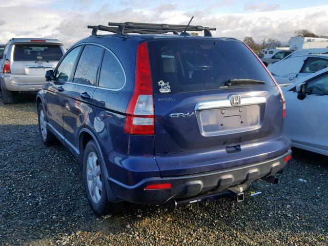 5J6RE48798L043094 - 2008 HONDA CR-V EXL BLUE photo 3