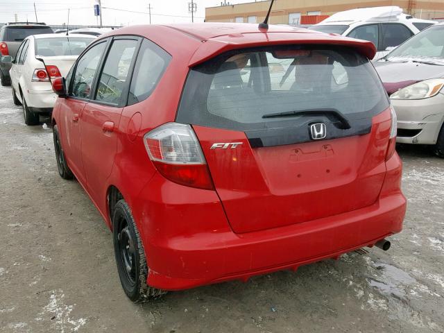 JHMGE8H56AC801030 - 2010 HONDA FIT LX RED photo 3