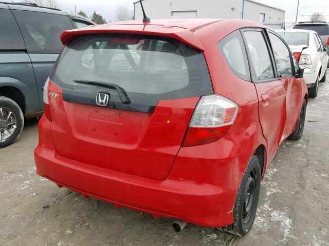 JHMGE8H56AC801030 - 2010 HONDA FIT LX RED photo 4