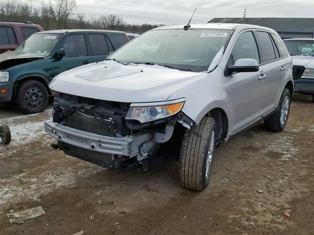 2FMDK3JC8EBB62305 - 2014 FORD EDGE SEL SILVER photo 2