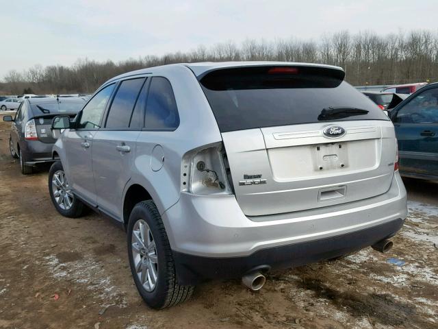 2FMDK3JC8EBB62305 - 2014 FORD EDGE SEL SILVER photo 3