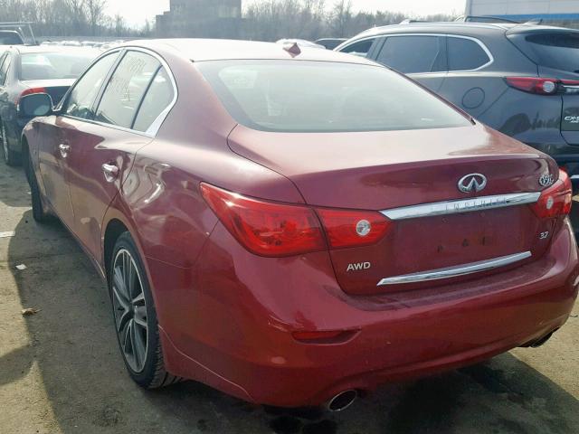 JN1BV7AR3FM392296 - 2015 INFINITI Q50 BASE BURGUNDY photo 3