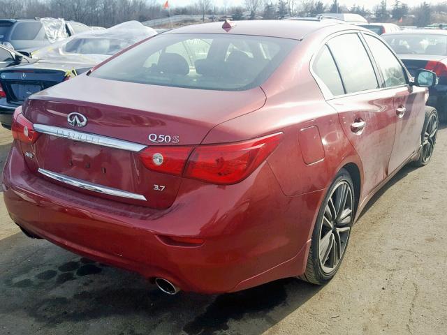 JN1BV7AR3FM392296 - 2015 INFINITI Q50 BASE BURGUNDY photo 4