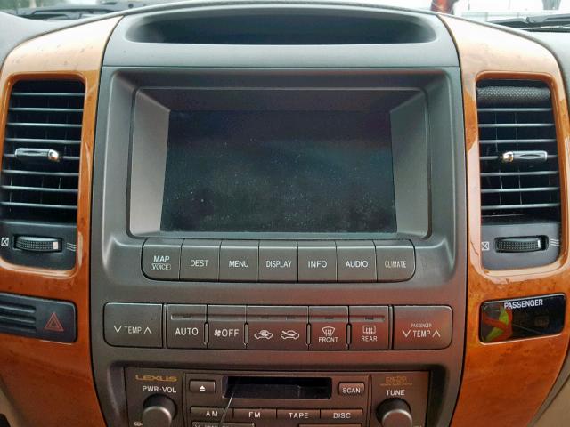 JTJBT20X350069066 - 2005 LEXUS GX 470 GOLD photo 9