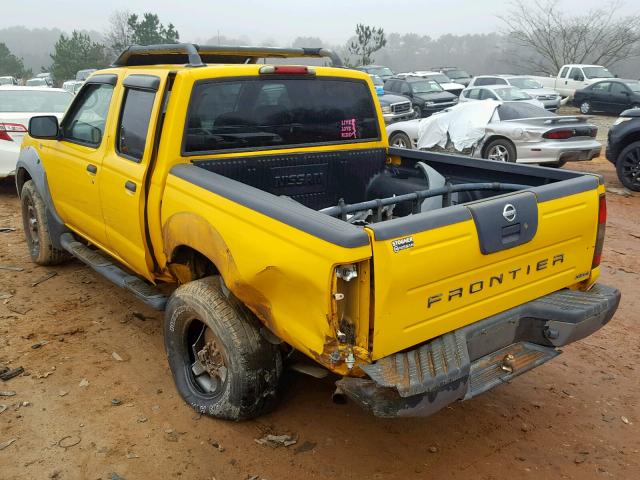 1N6ED27T62C352858 - 2002 NISSAN FRONTIER C YELLOW photo 3