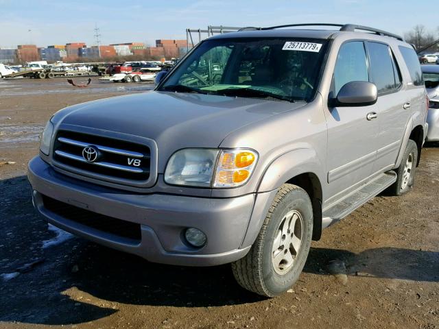 5TDBT48A92S117659 - 2002 TOYOTA SEQUOIA LI GRAY photo 2